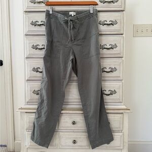 Lou & Grey Olive Chambray Cotton Pants
